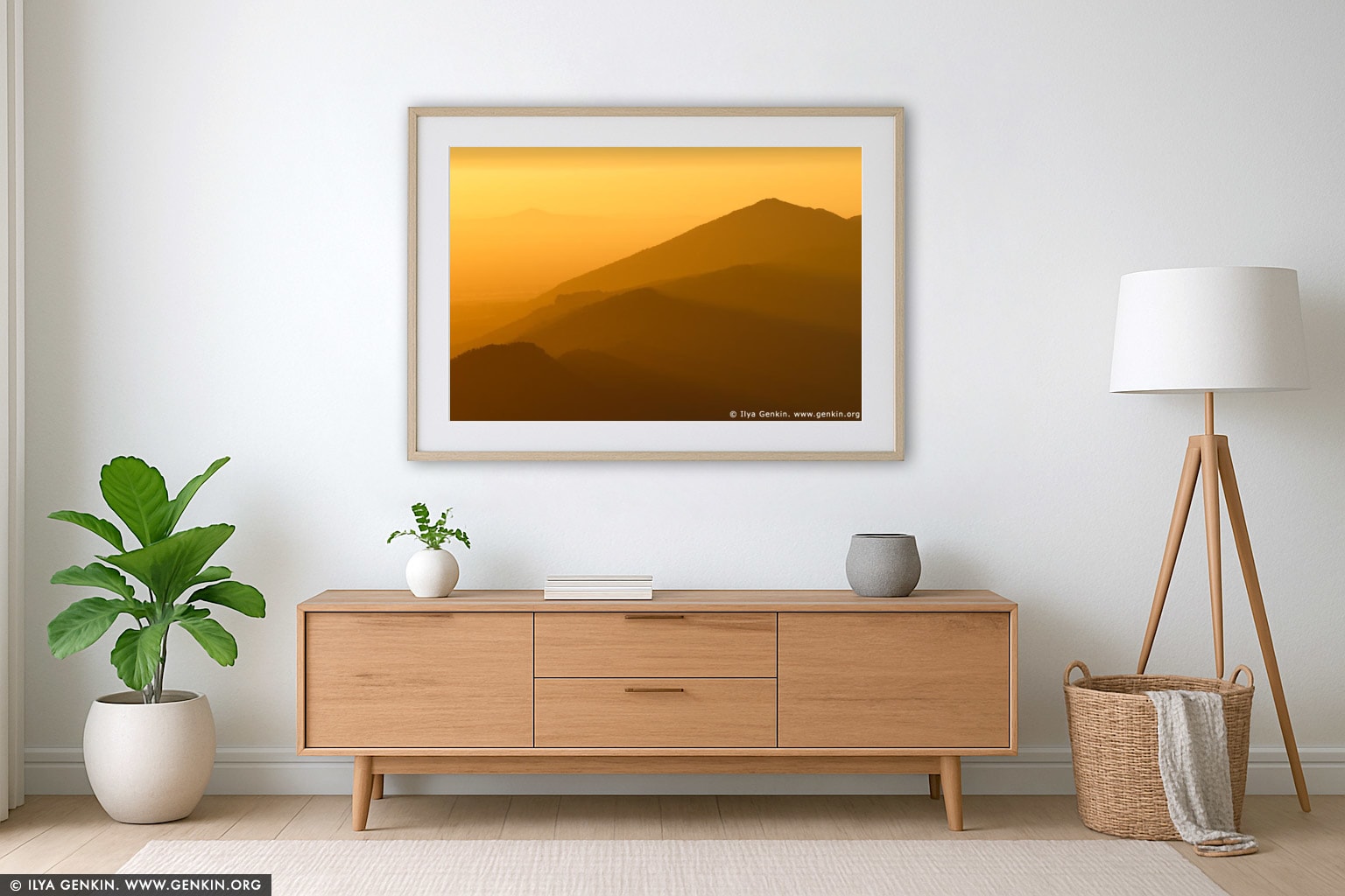 Morning Haze in the Grampians National Park (Gariwerd) wall art in a modern living room interior