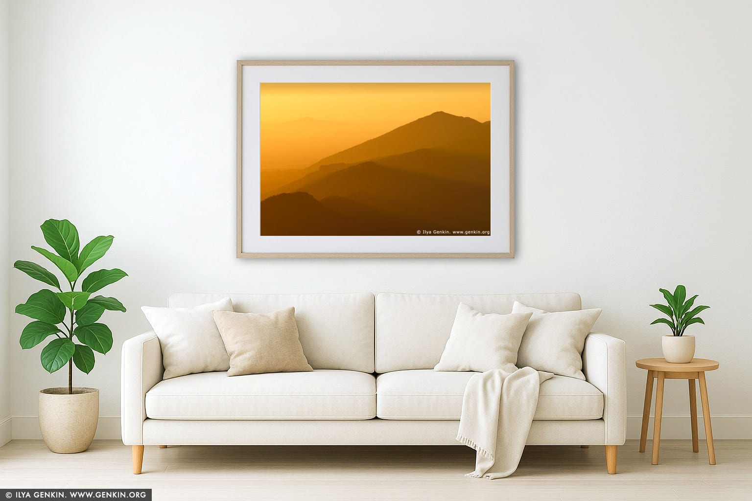 Morning Haze in the Grampians National Park (Gariwerd) wall art in a minimalist living room interior