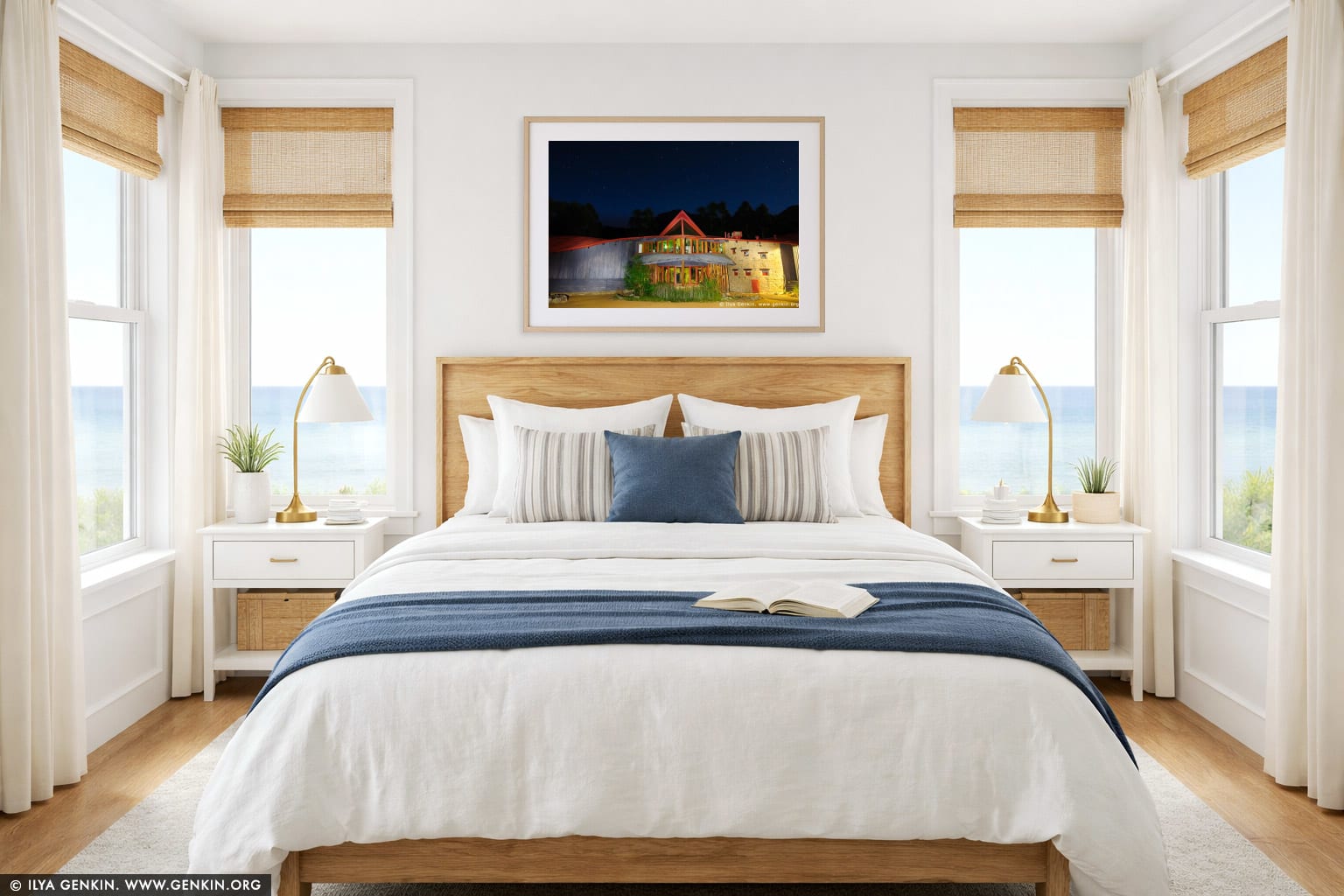 Brambuk - The National Park and Cultural Centre at Night wall art in a bedroom interior