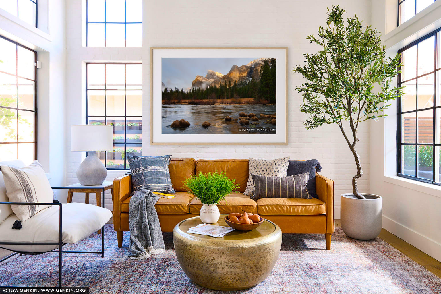 Gates of the Valley wall art in a luxury living room interior