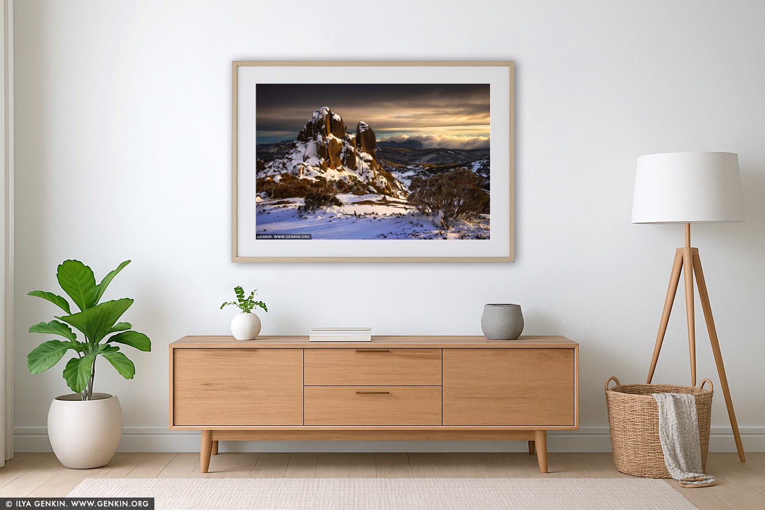 The Cathedral on a Stormy Morning wall art in a luxury living room interior