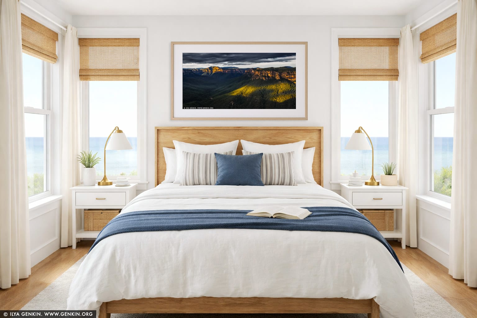 Grose Valley from Evans Lookout wall art in a bedroom interior