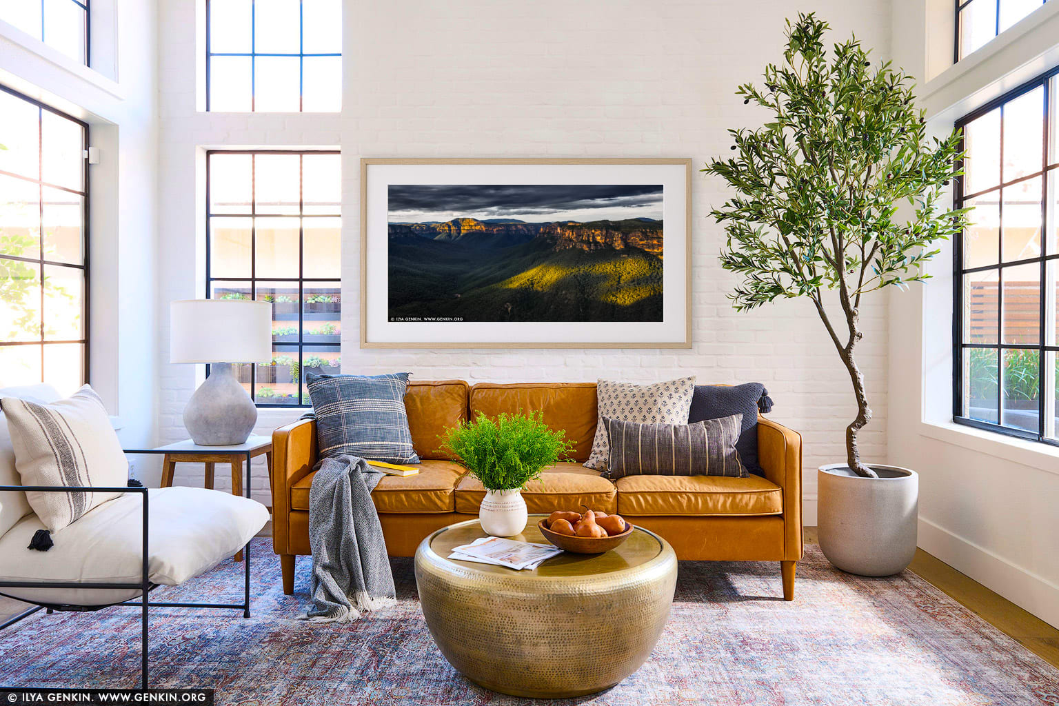 Grose Valley from Evans Lookout wall art in a contemporary living room interior