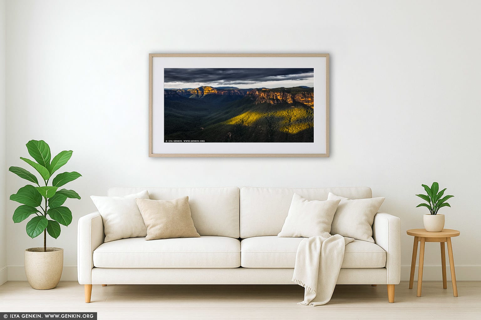 Grose Valley from Evans Lookout wall art in a modern living room interior