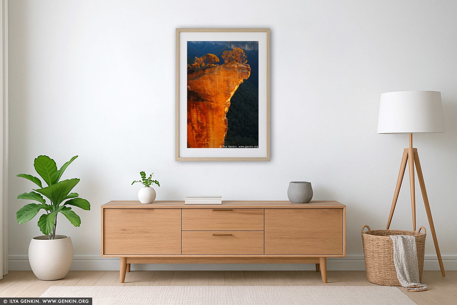 Hanging Rock at Dawn wall art in a luxury living room interior