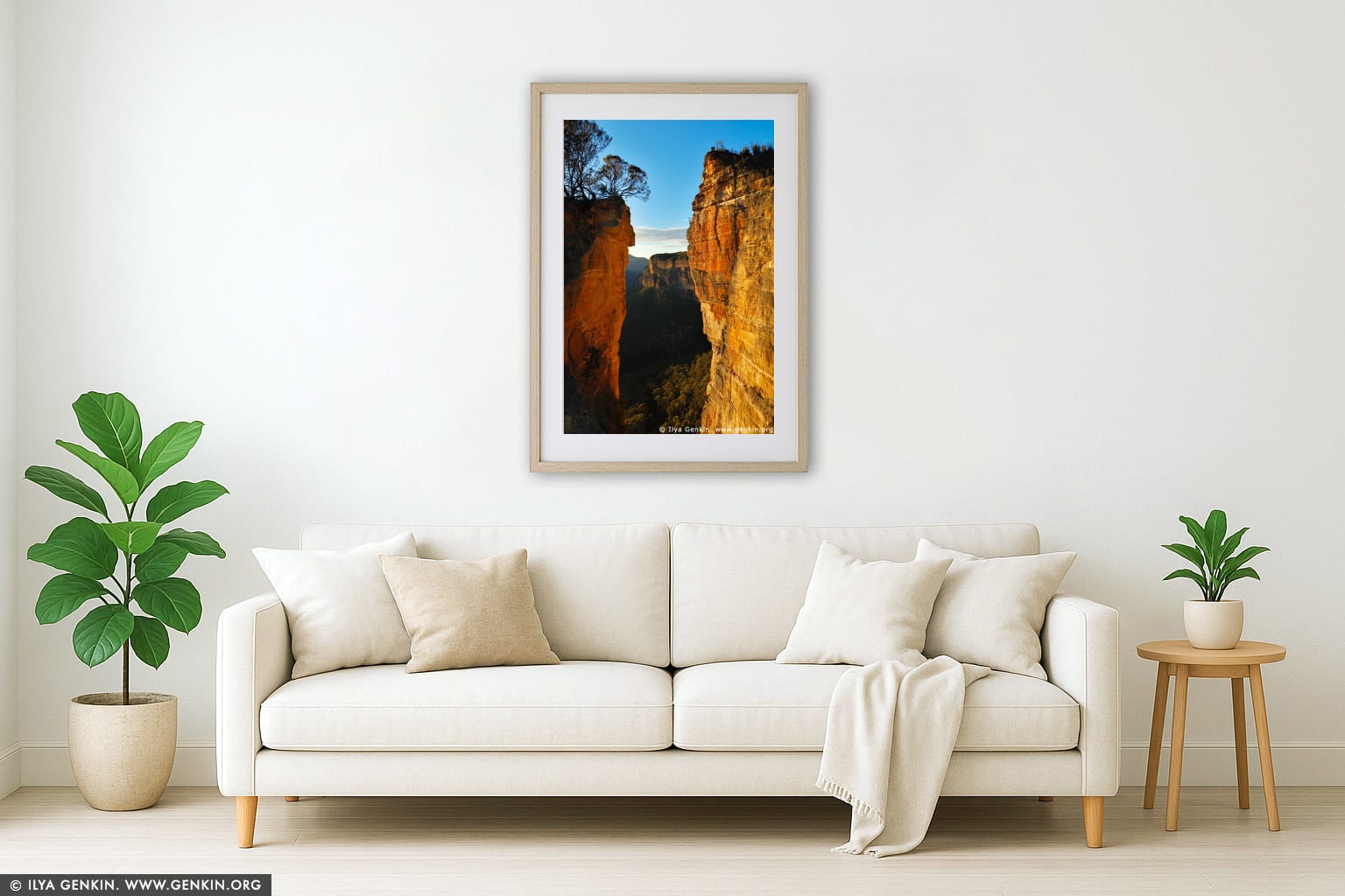 Hanging Rock at Dawn wall art in a luxury living room interior