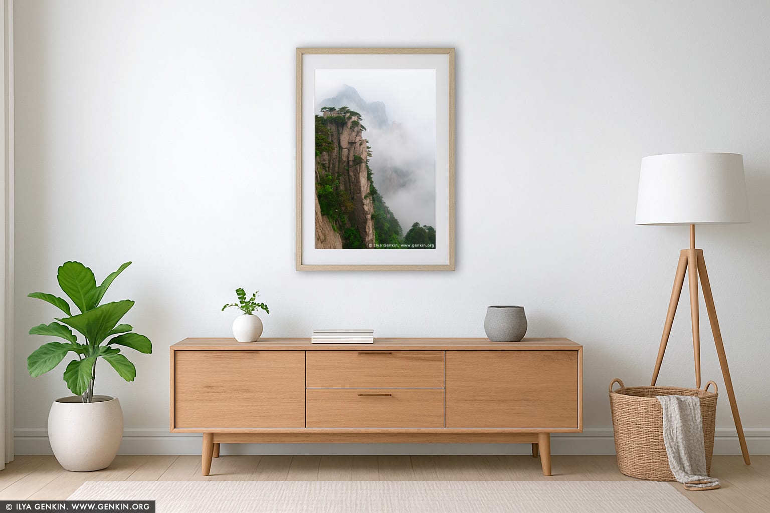 Looking Down from Beginning to Believe Lookout wall art in a luxury living room interior