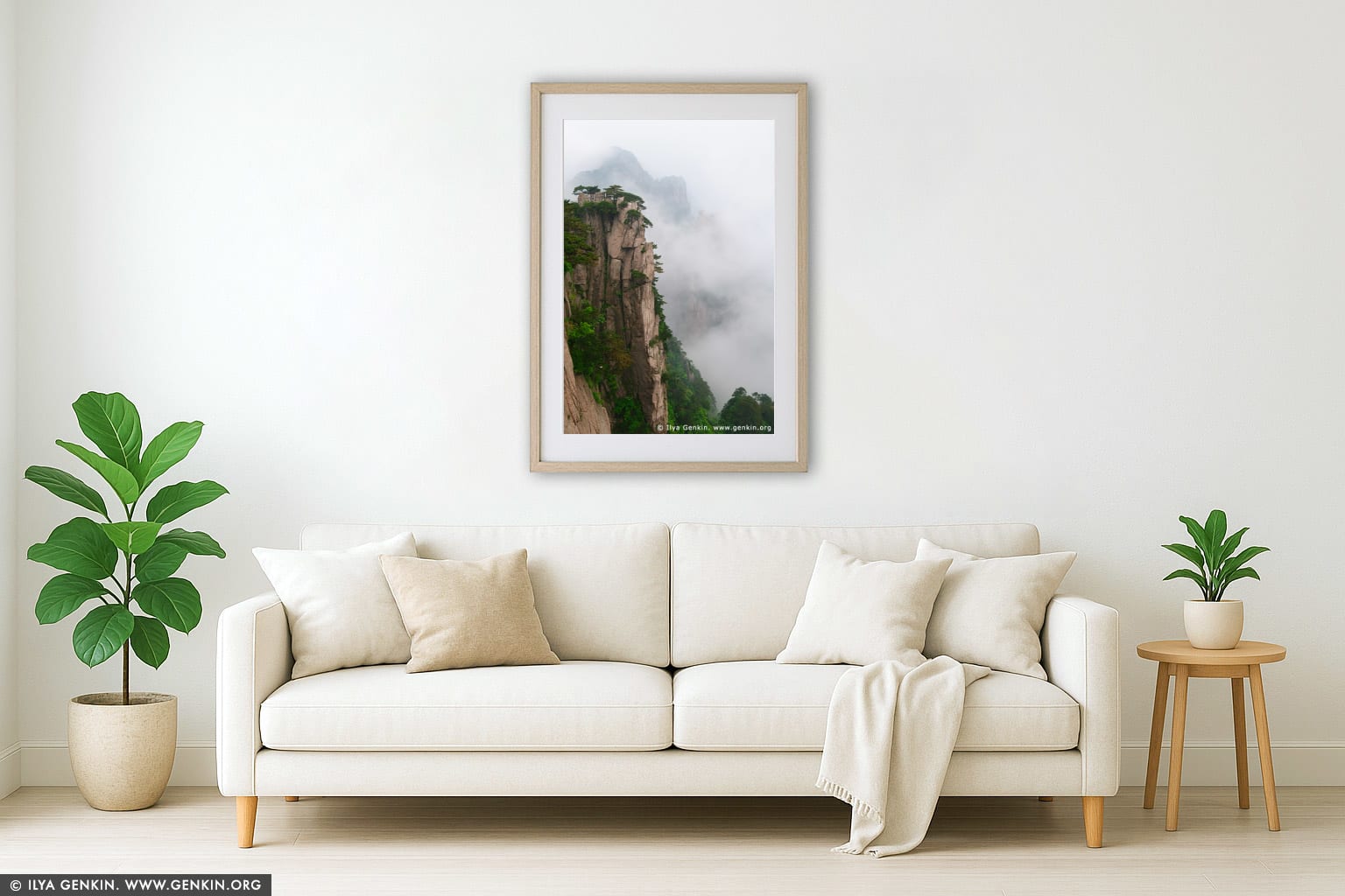 Looking Down from Beginning to Believe Lookout wall art in a contemporary living room interior