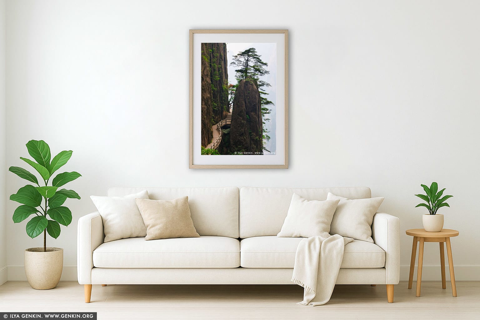 Stone Path in Xihai (West Sea) Grand Canyon wall art in a modern living room interior