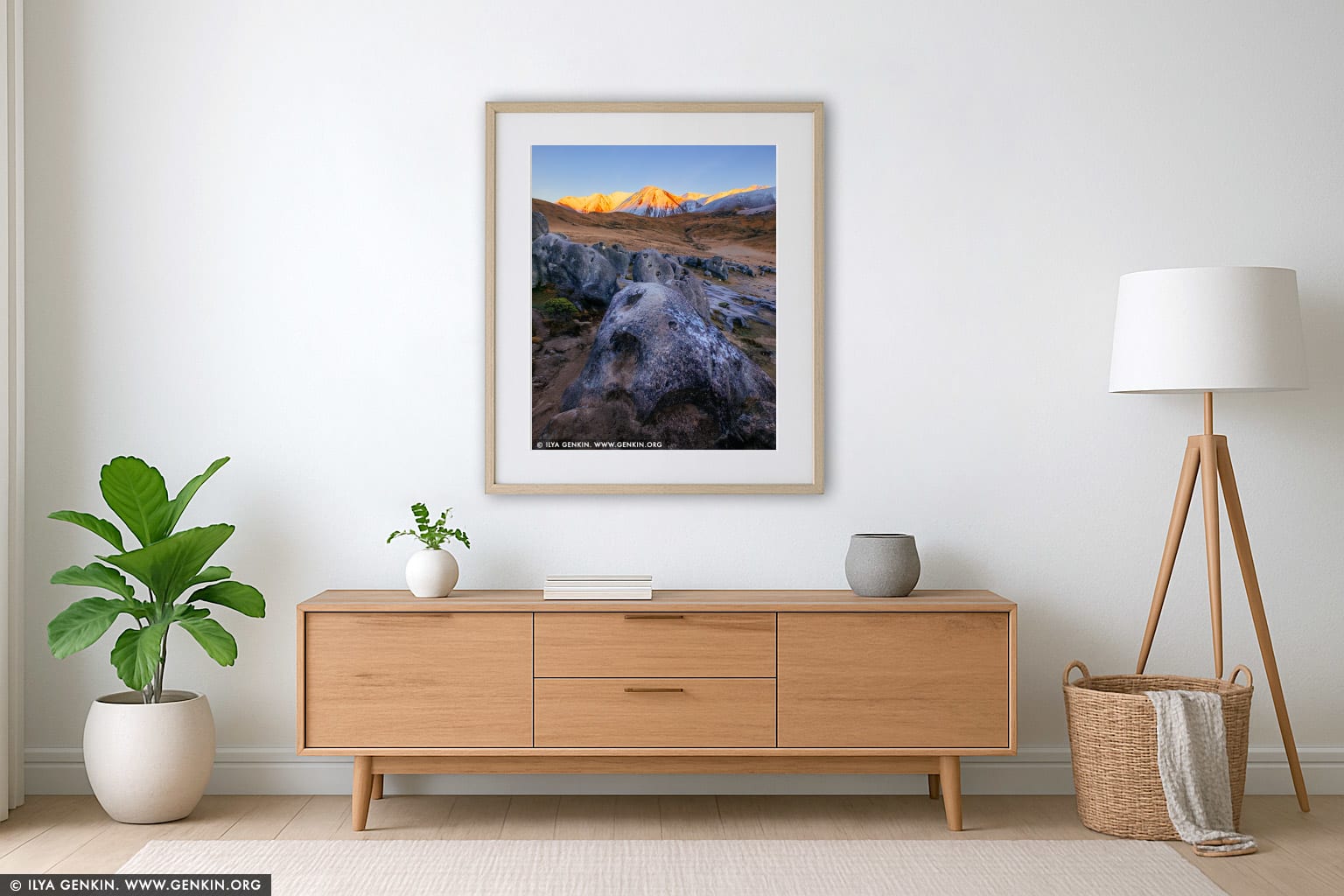 First Sun at Castle Hill wall art in a luxury living room interior