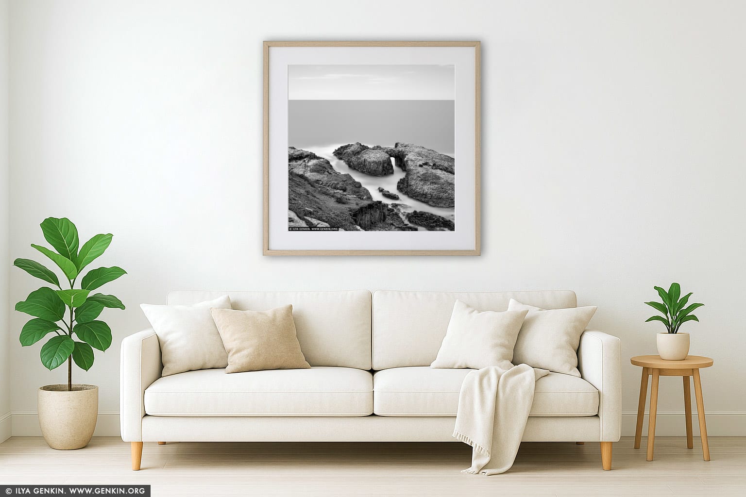 The Arch at Indian Head wall art in a modern living room interior