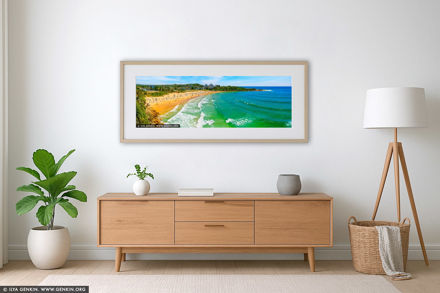 Emerald Break at Freshwater Beach wall art in a luxury living room interior