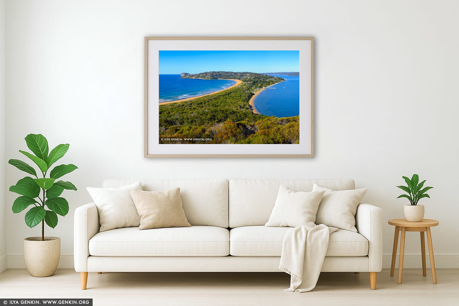 Barrenjoey Lookout wall art in a luxury living room interior
