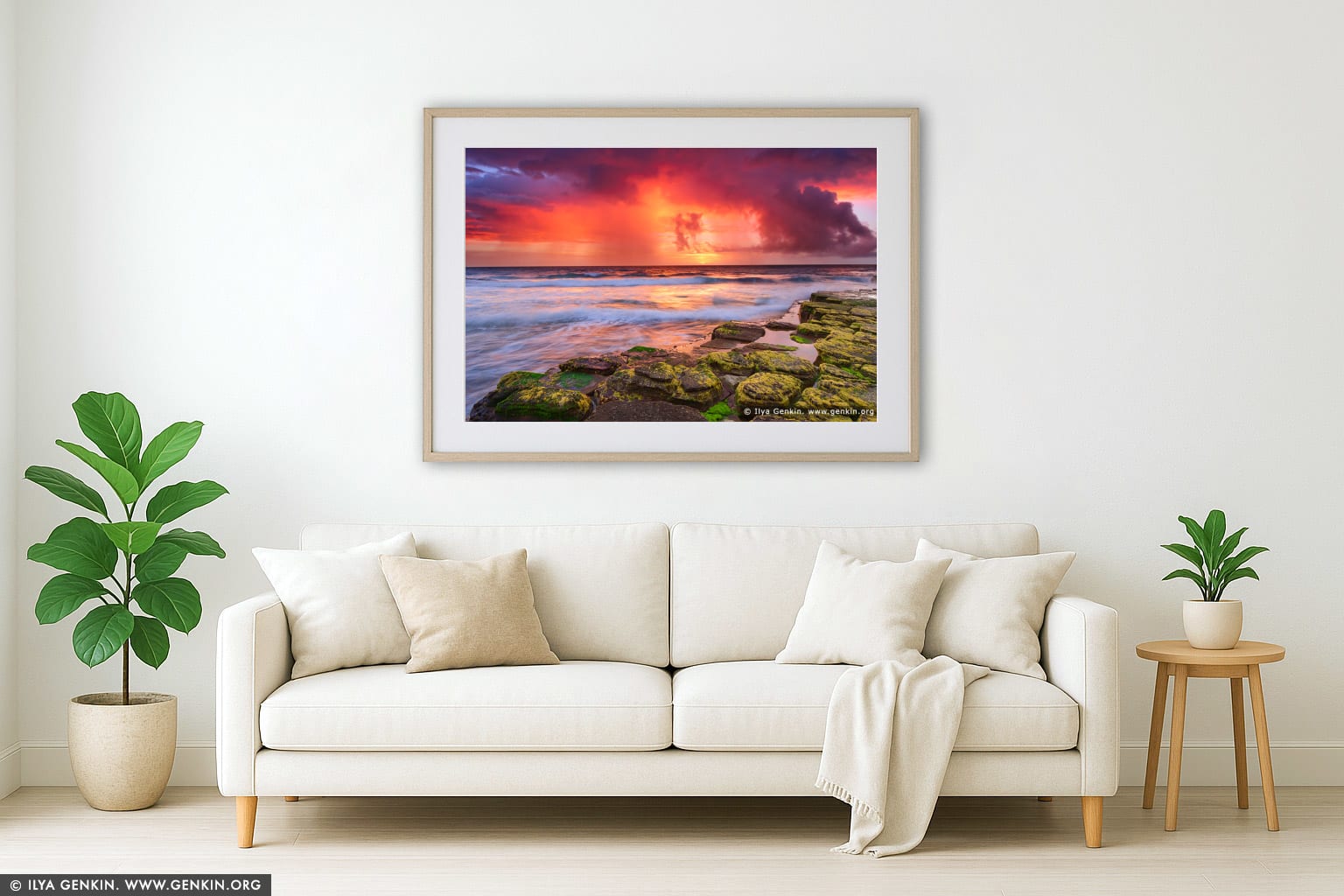 Storm Clearing over Turimetta Beach wall art in a contemporary living room interior