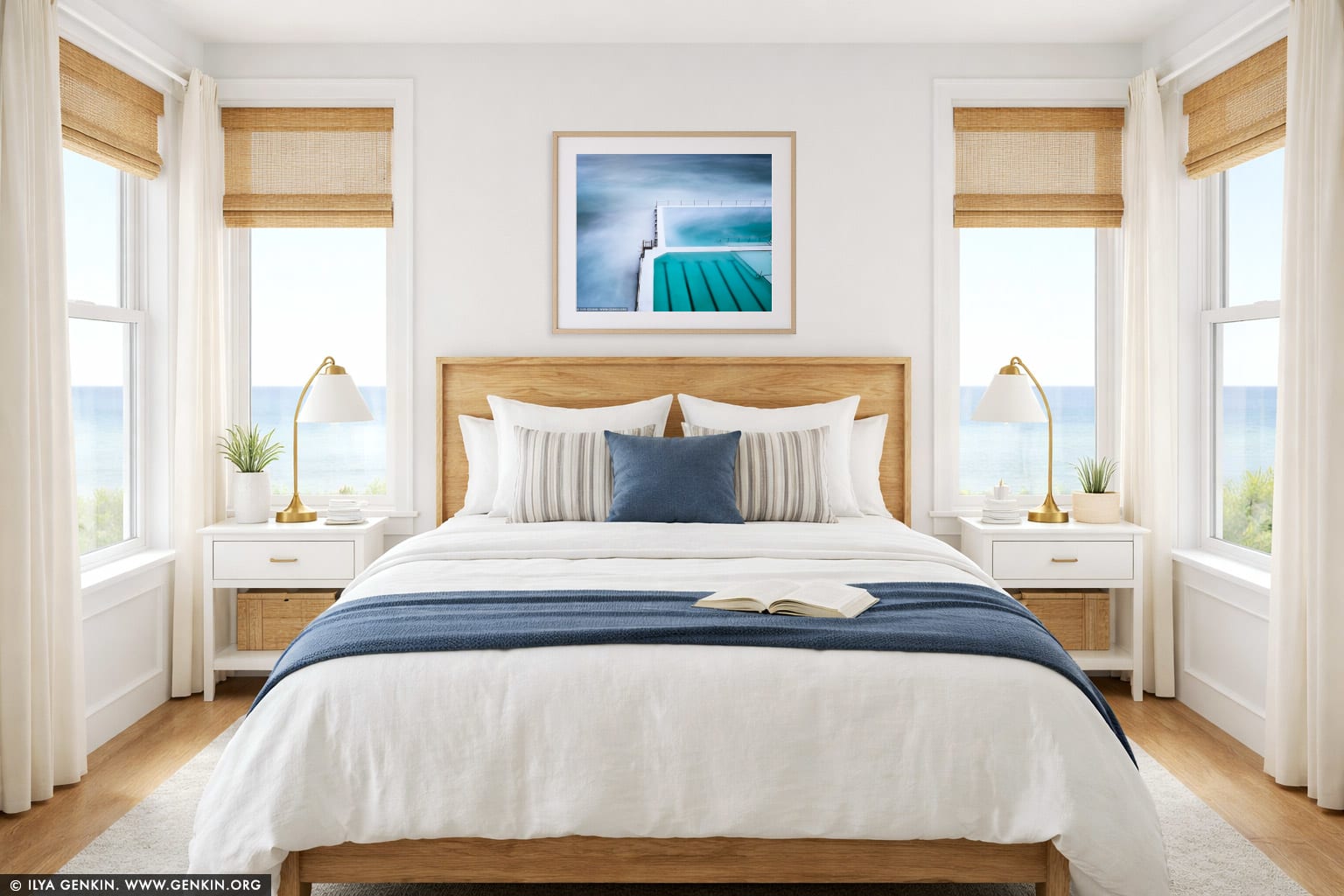 Bondi Beach Icebergs wall art in a bedroom interior