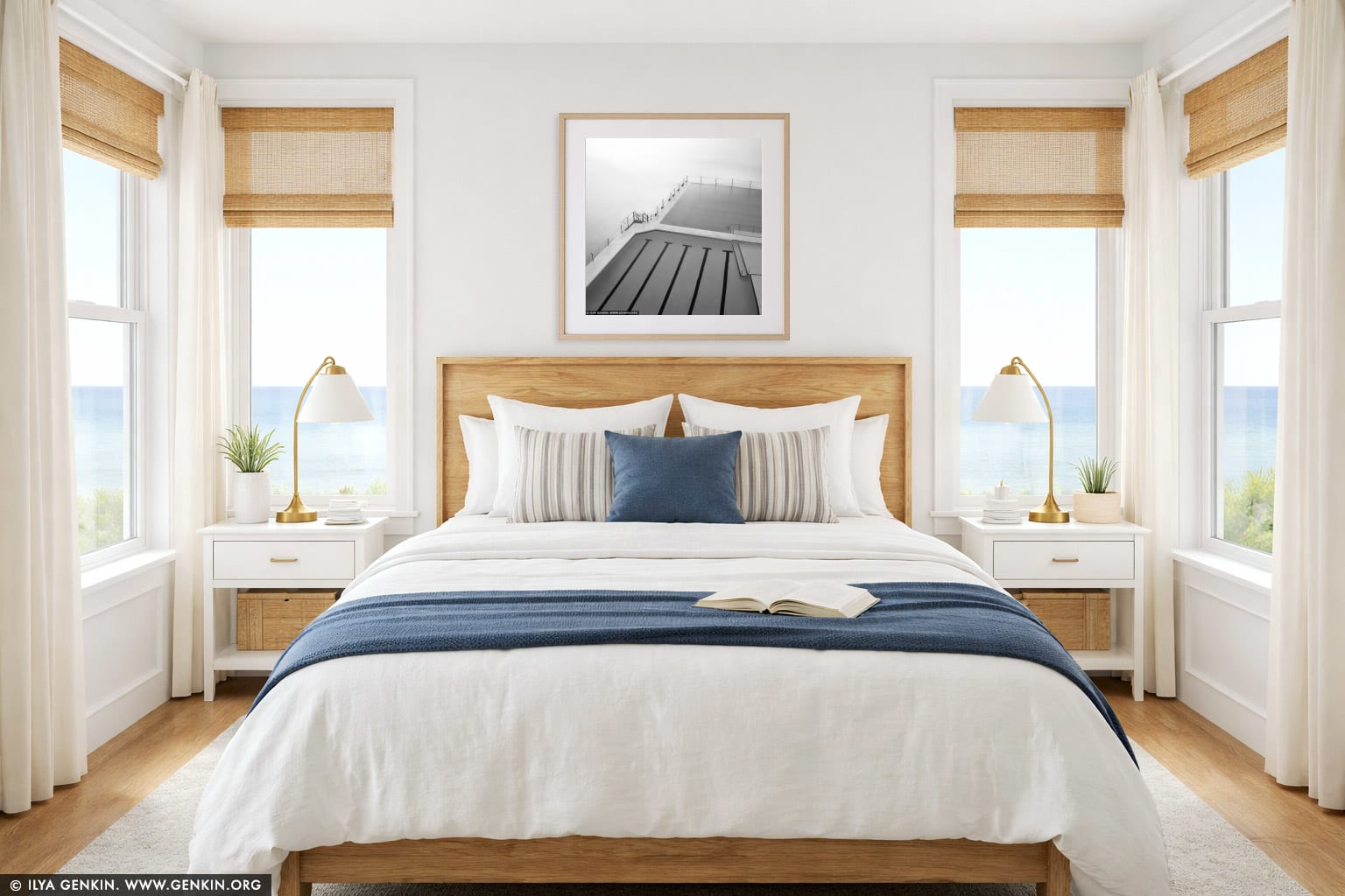 Bondi Beach Icebergs wall art in a bedroom interior