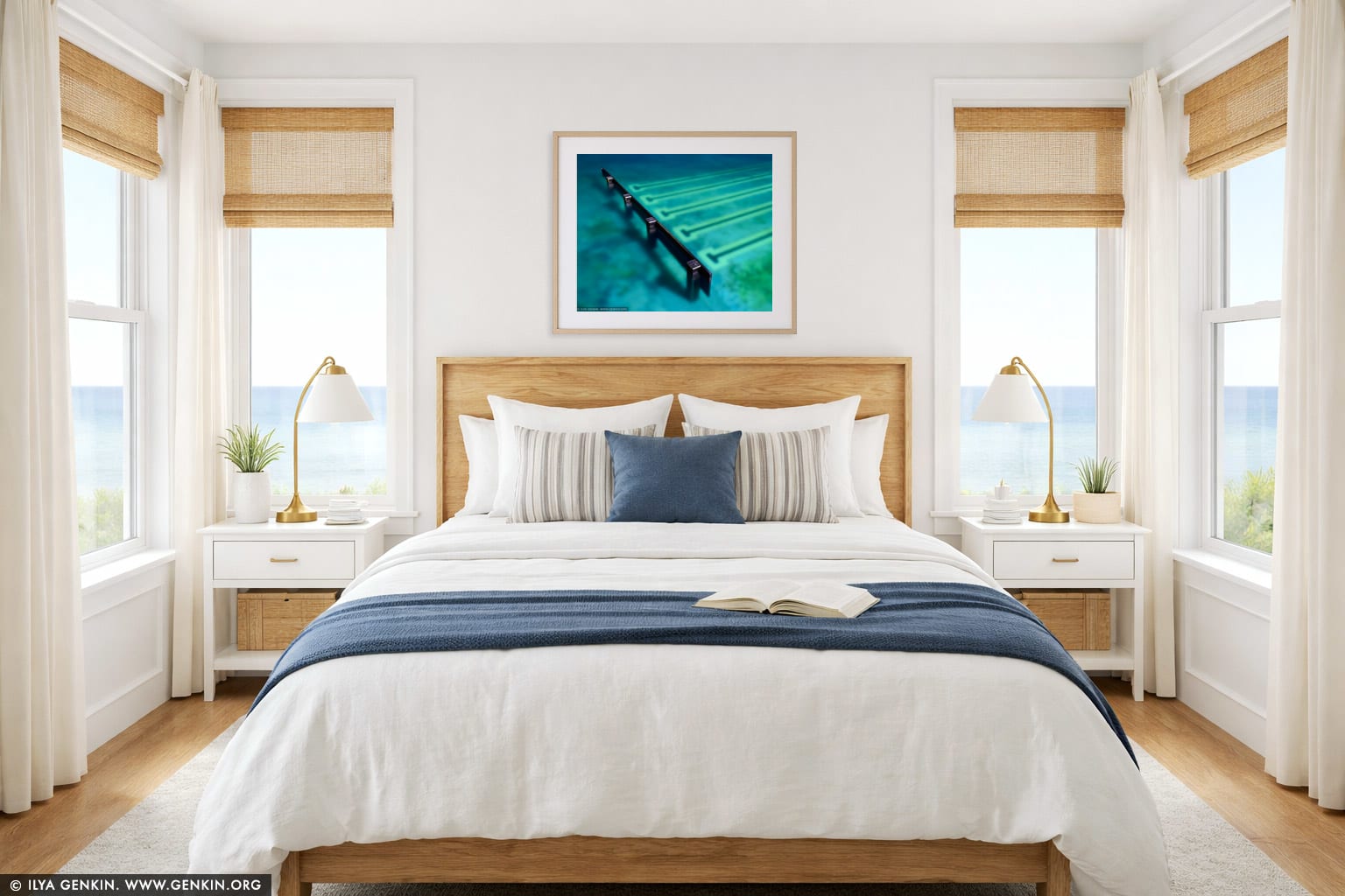 Bronte Baths - Study #1 wall art in a bedroom interior