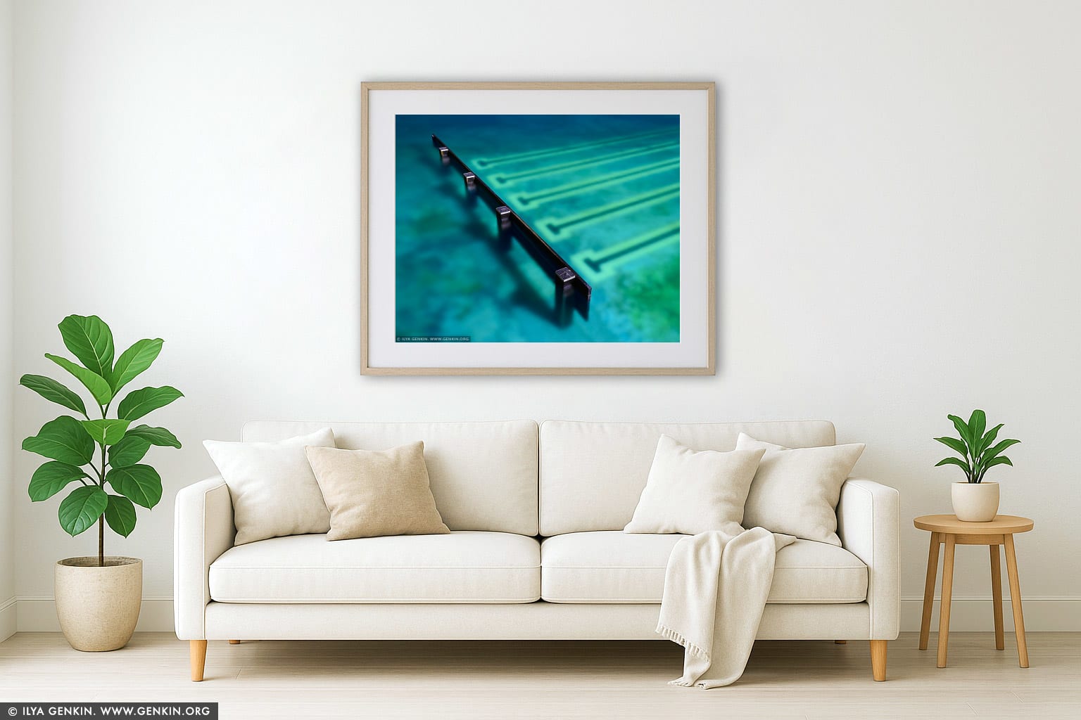 Bronte Baths - Study #1 wall art in a modern living room interior