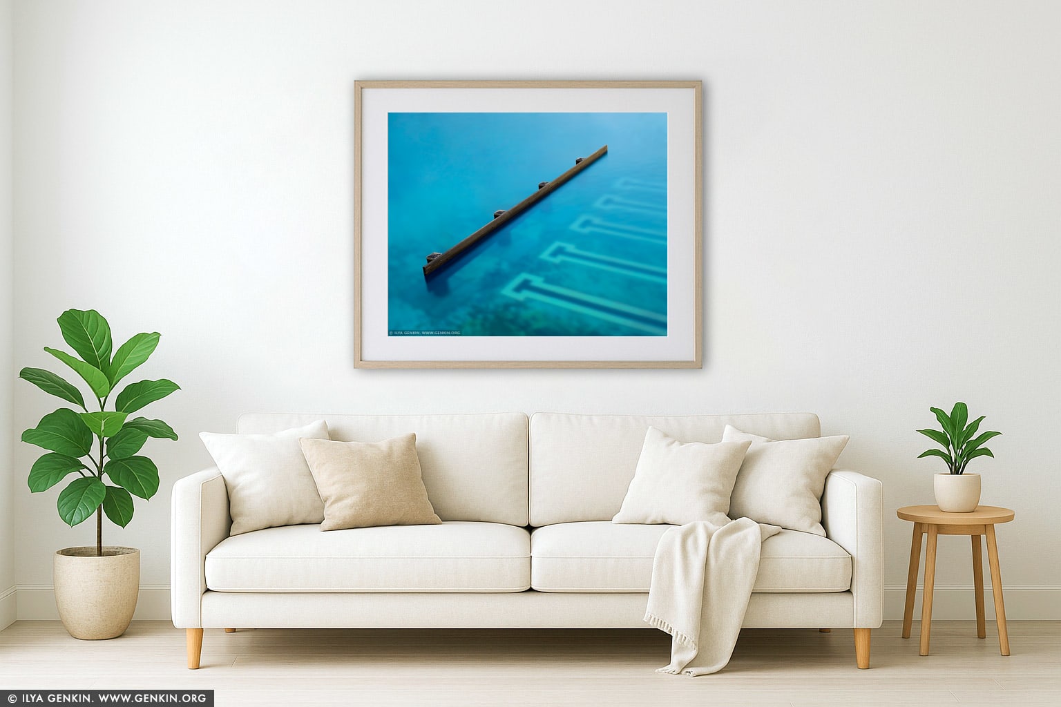 Bronte Baths - Study #2 wall art in a contemporary living room interior