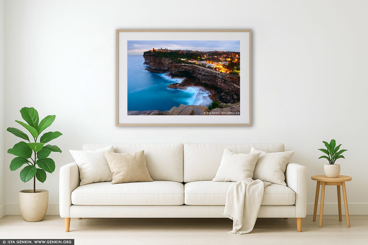 The Gap at Twilight wall art in a modern living room interior