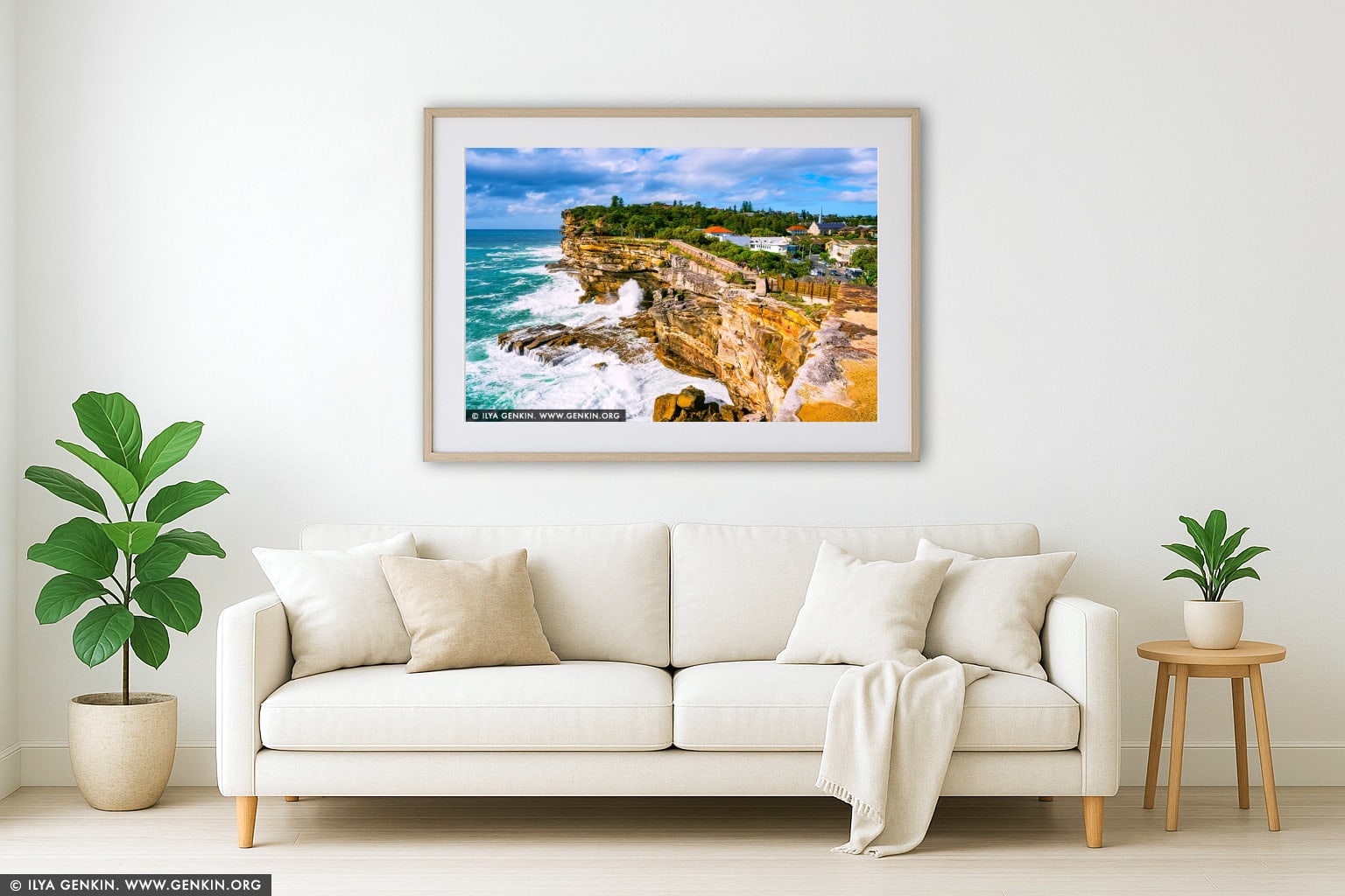 Edge of Resolve, The Gap in Sydney wall art in a minimalist living room interior