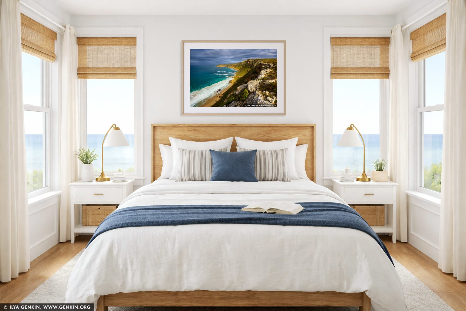 Coastline Near Weirs Cove and Cape Du Couedic wall art in a bedroom interior