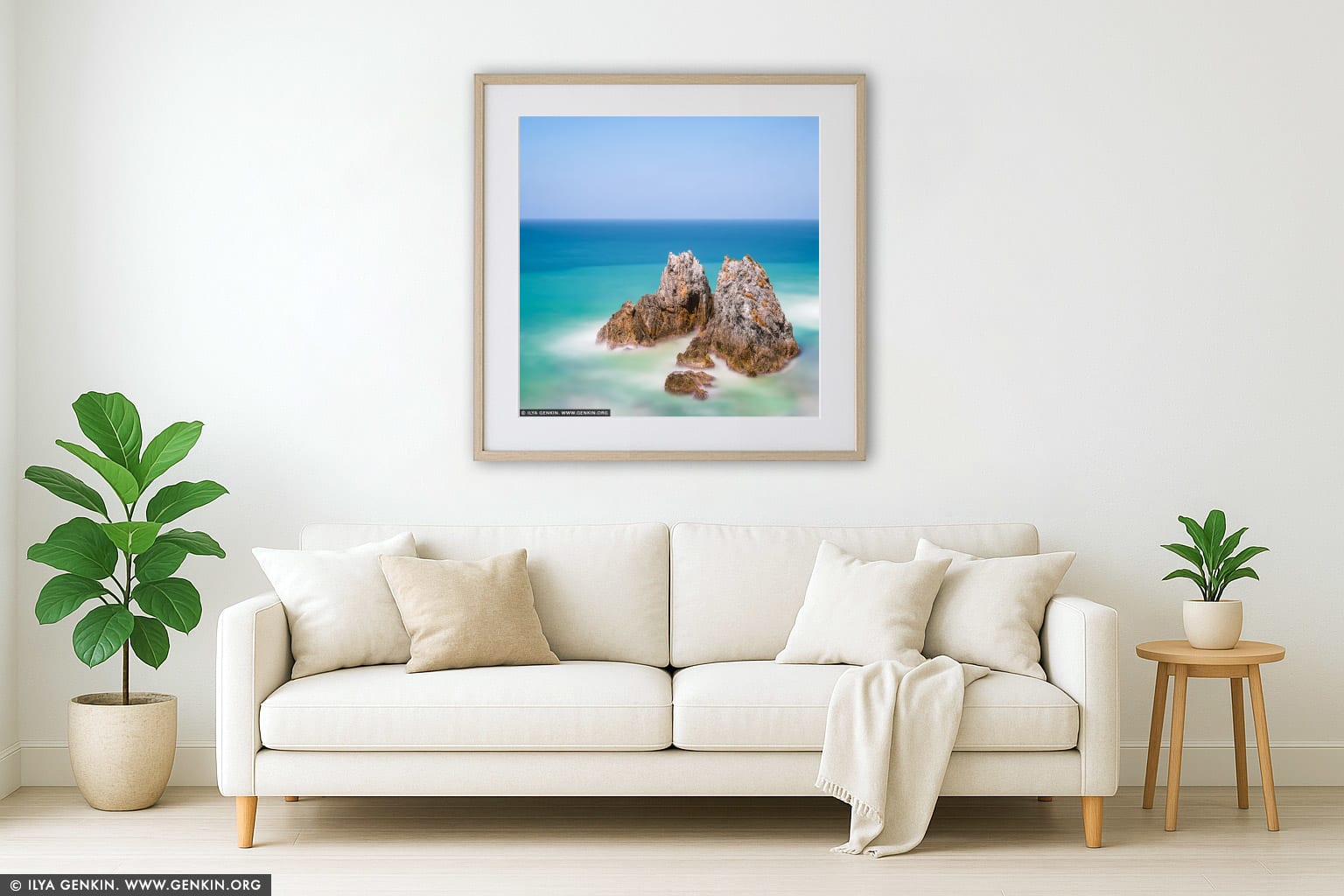 Quiet Strength, Camel Rock wall art in a minimalist living room interior