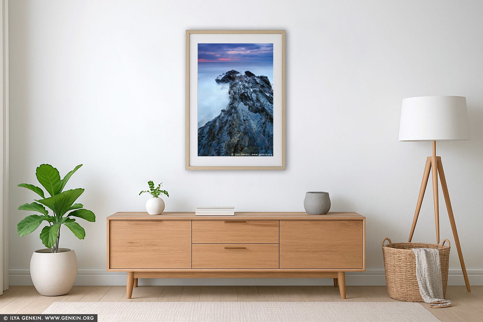 Long Nose Point at Dawn wall art in a luxury living room interior