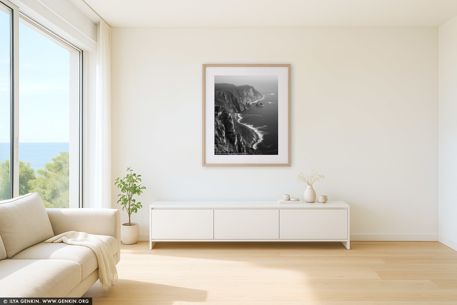 Cape Raoul wall art in a contemporary living room interior