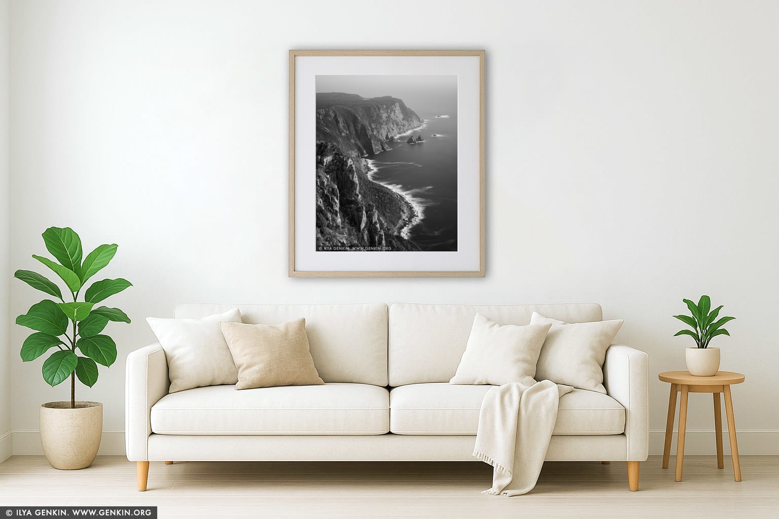 Cape Raoul wall art in a modern living room interior