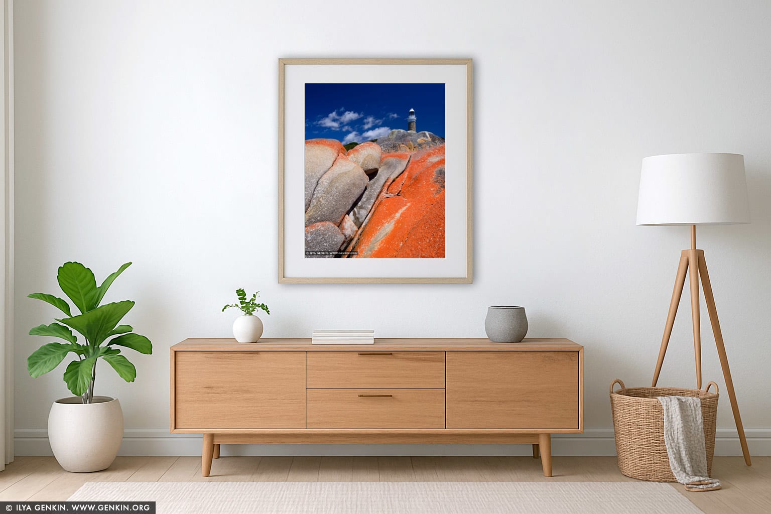 Eddystone Point Lighthouse #2 wall art in a luxury living room interior