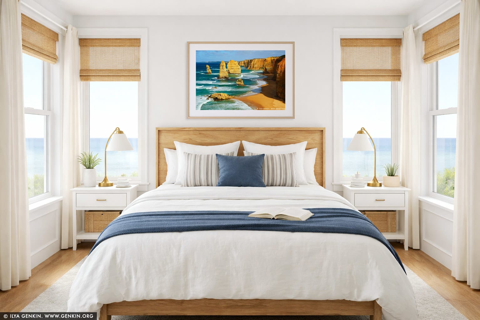 Twelve Apostles wall art in a bedroom interior