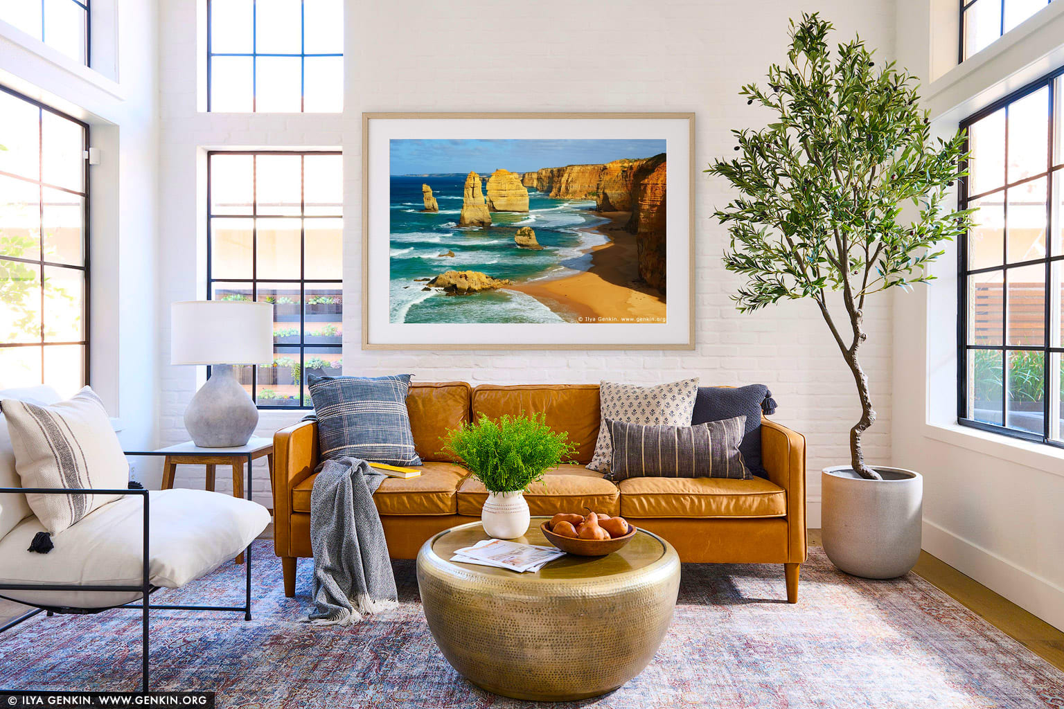 Twelve Apostles wall art in a contemporary living room interior