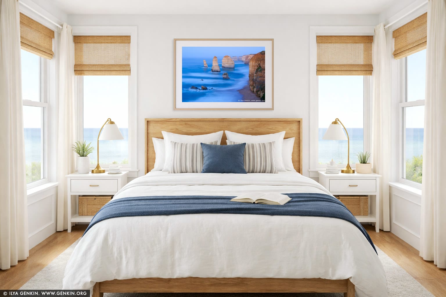 The Twelve Apostles Before Sunrise wall art in a bedroom interior