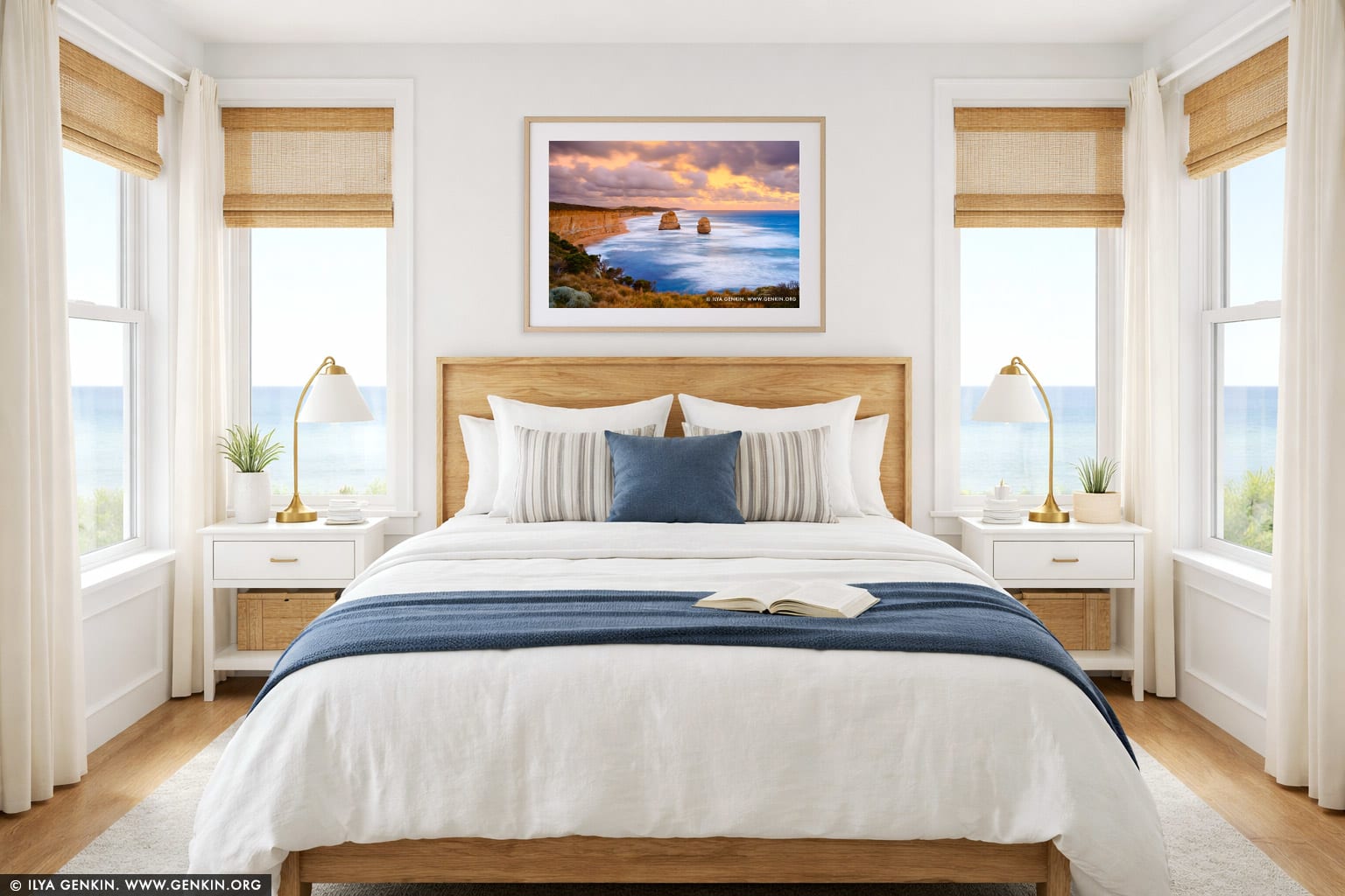 The Gibson Steps at Sunset wall art in a bedroom interior