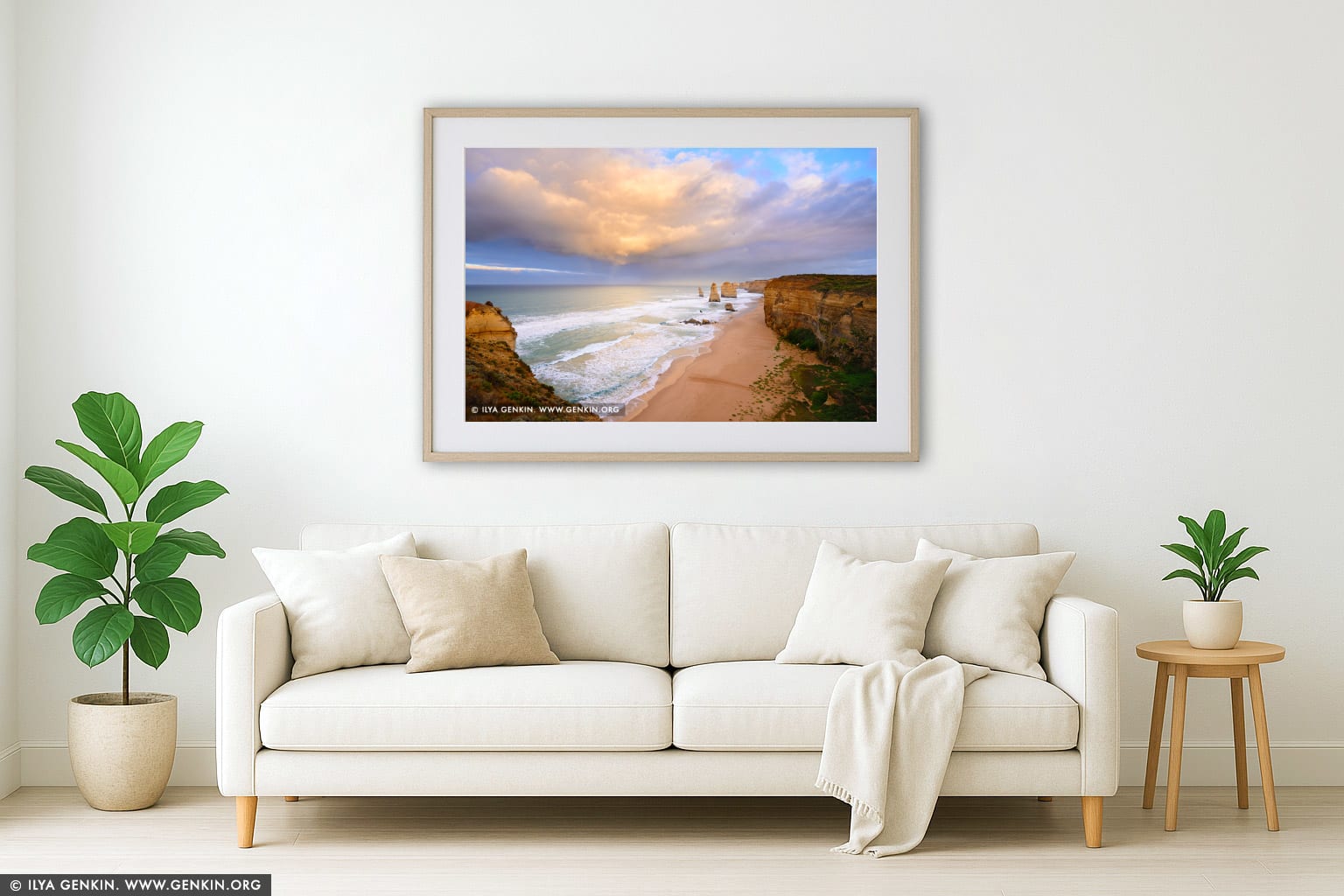 Storm Clearing at The Twelve Apostles wall art in a modern living room interior