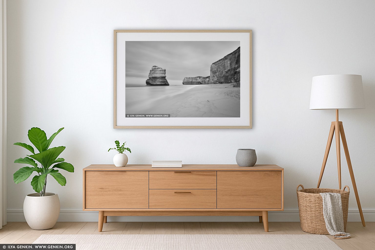 Gog and Magog in Black and White wall art in a luxury living room interior