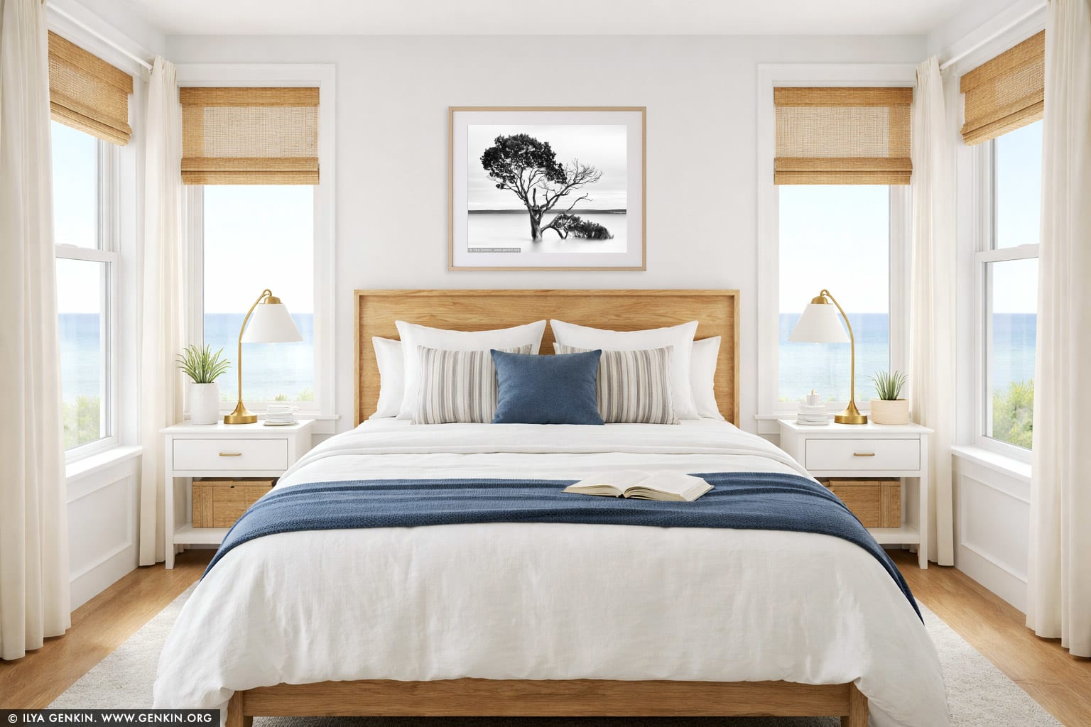 Mangroves at Tenby Point wall art in a bedroom interior