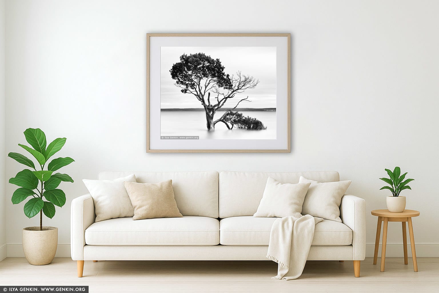 Mangroves at Tenby Point wall art in a modern living room interior