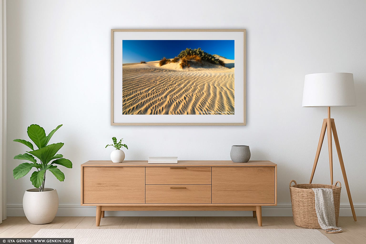 Patterns on Sand Dunes wall art in a contemporary living room interior