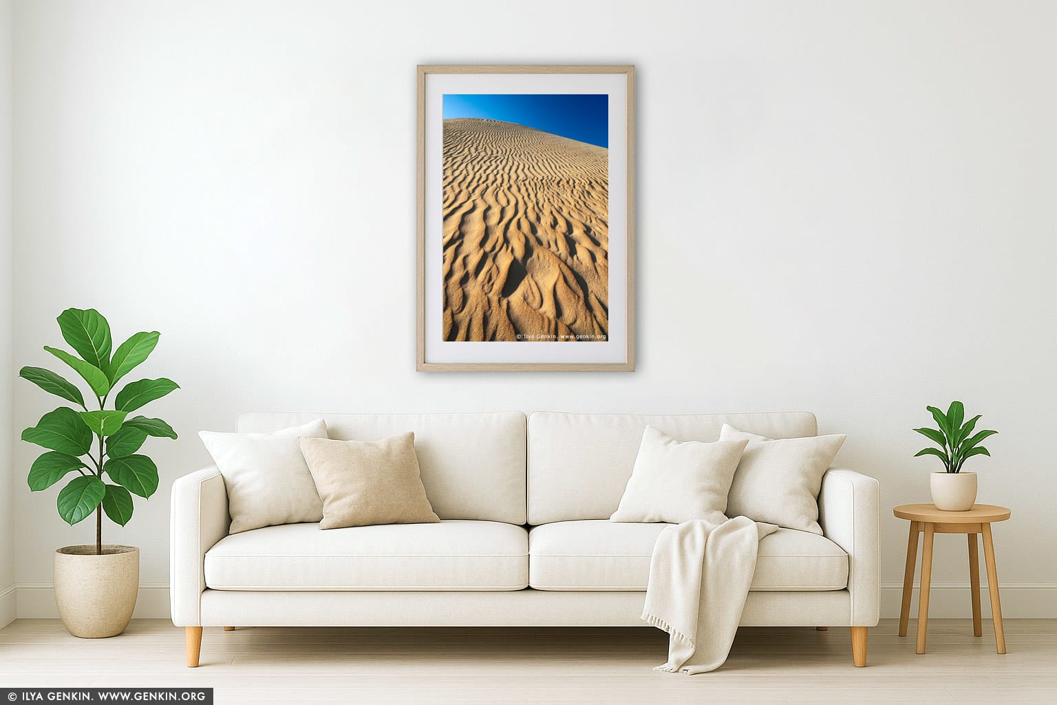 Sand Ripples on Dunes wall art in a luxury living room interior