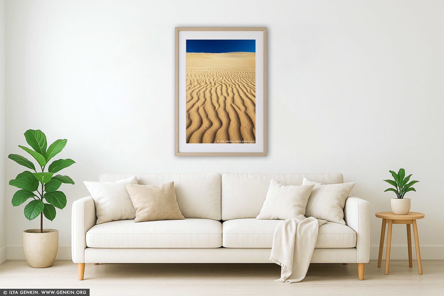 Patterns on Sand Dunes wall art in a contemporary living room interior