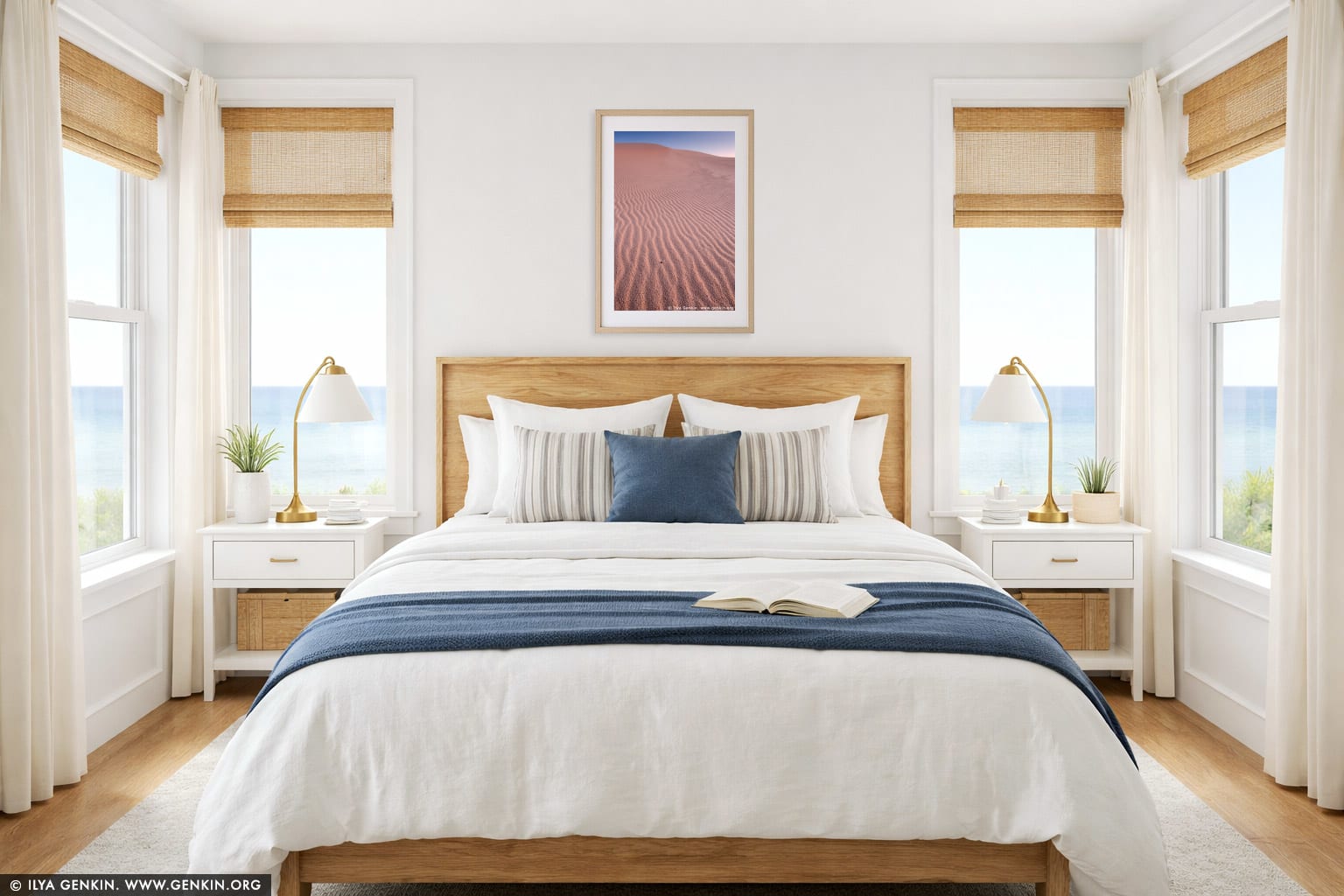 Sand Dunes at Dark Point wall art in a luxury living room interior