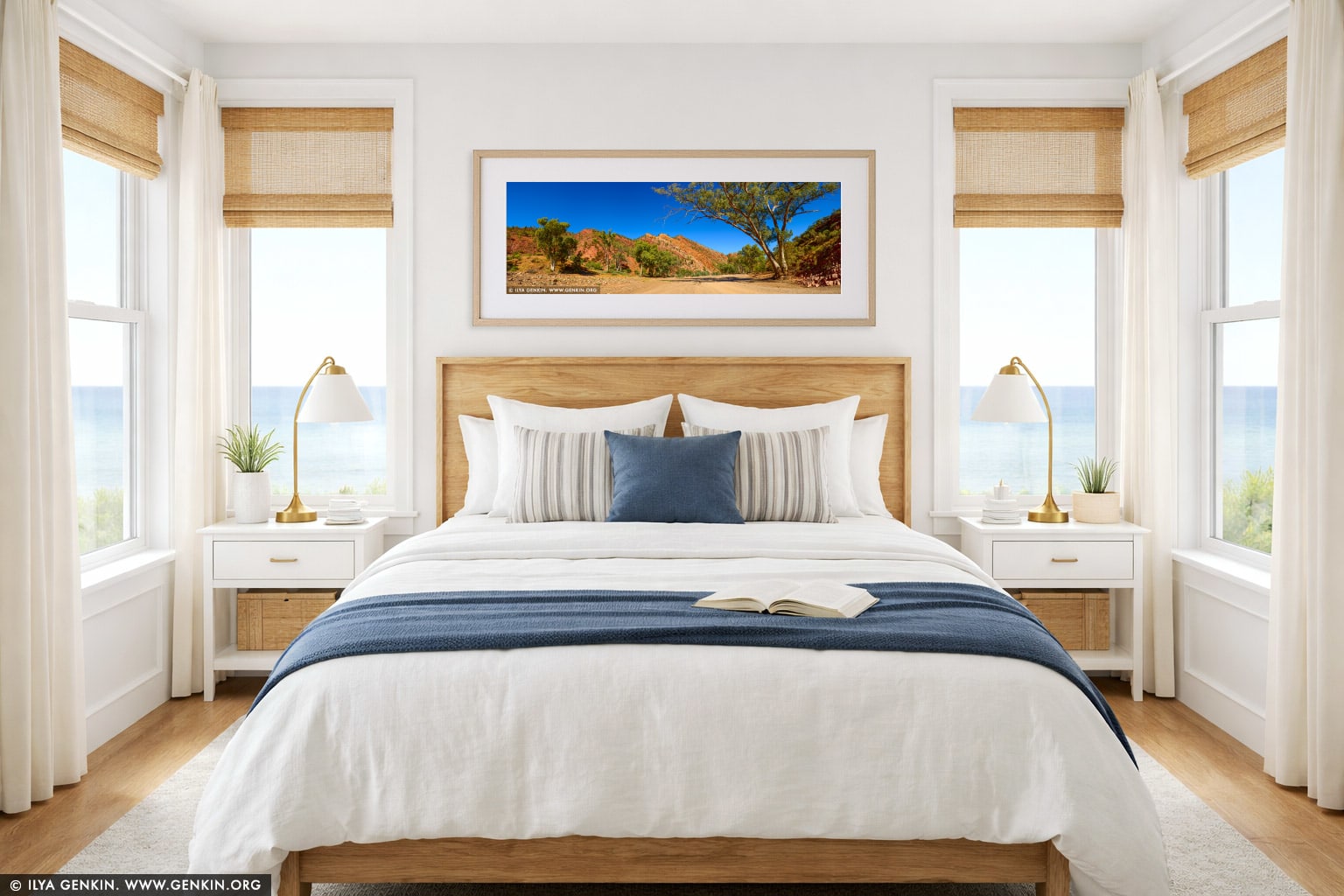 Brachina Gorge wall art in a bedroom interior