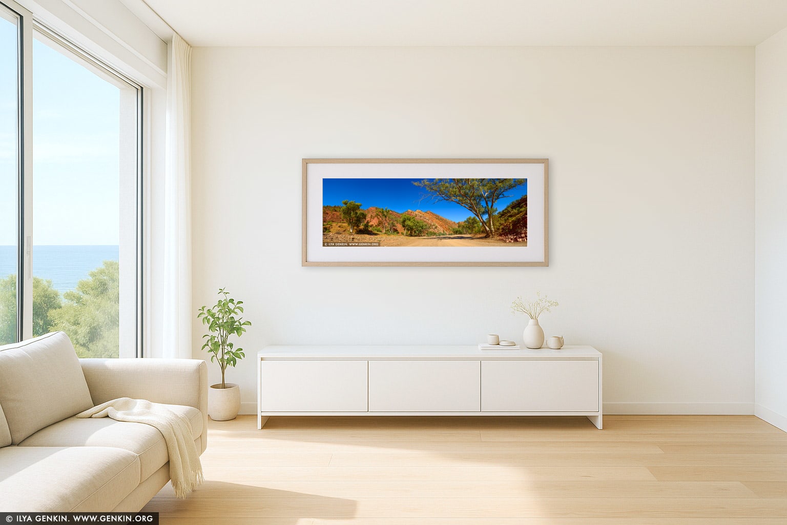 Brachina Gorge wall art in a contemporary living room interior