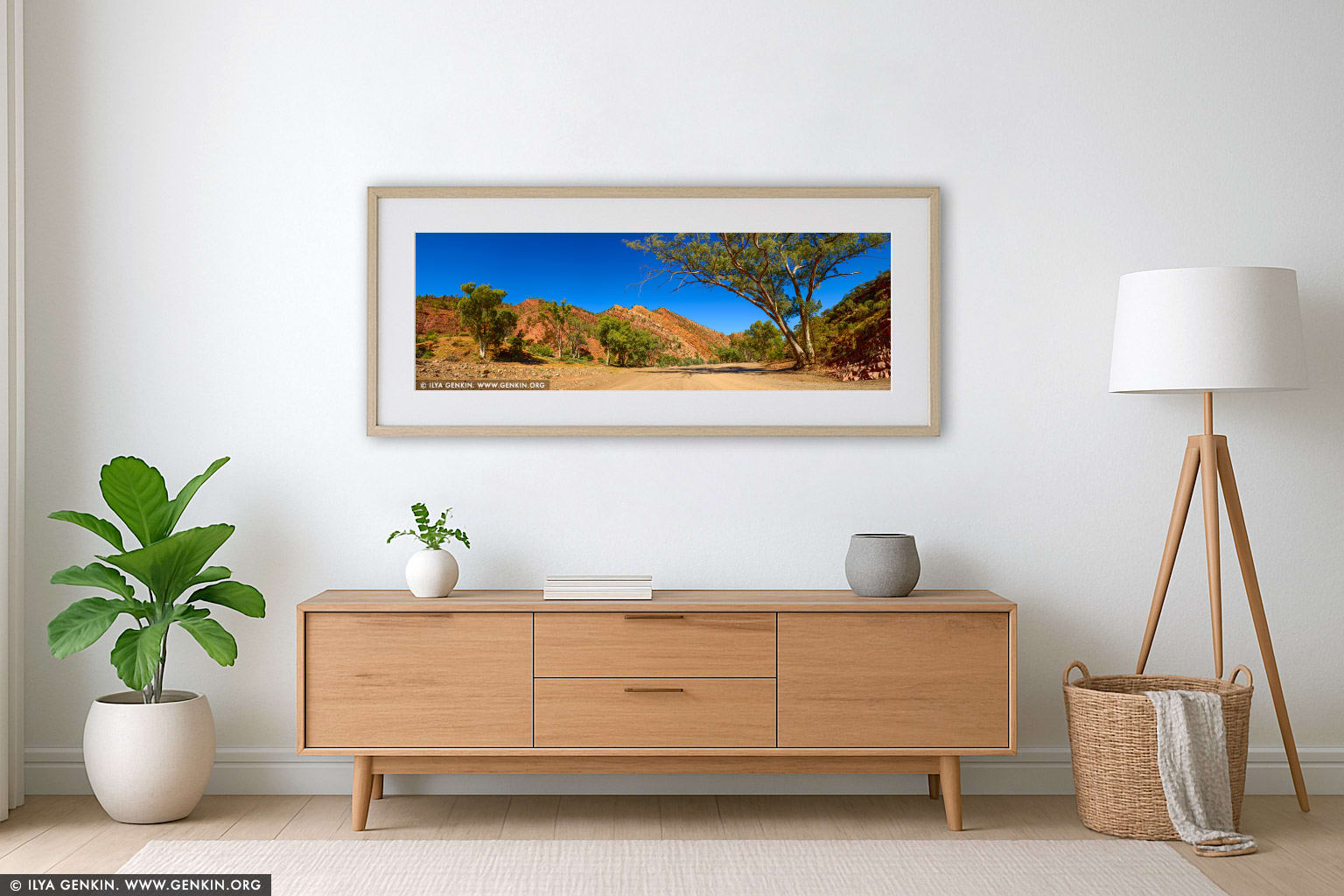 Brachina Gorge wall art in a minimalist living room interior