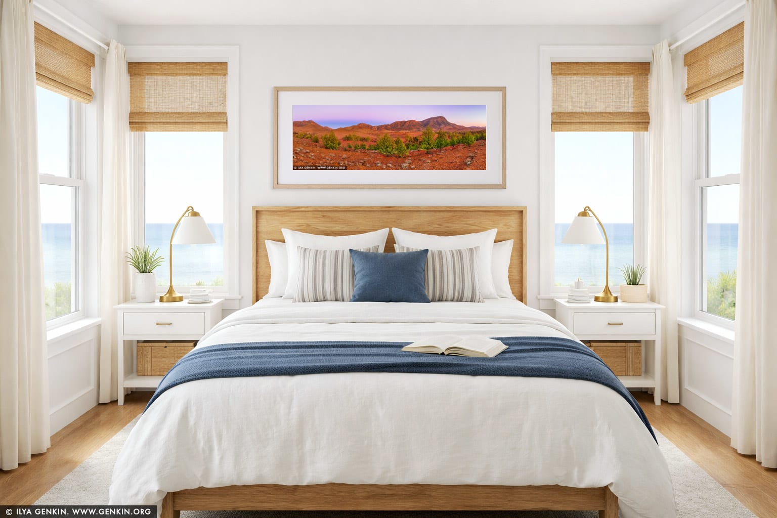 Brachina Gorge at Dawn wall art in a bedroom interior