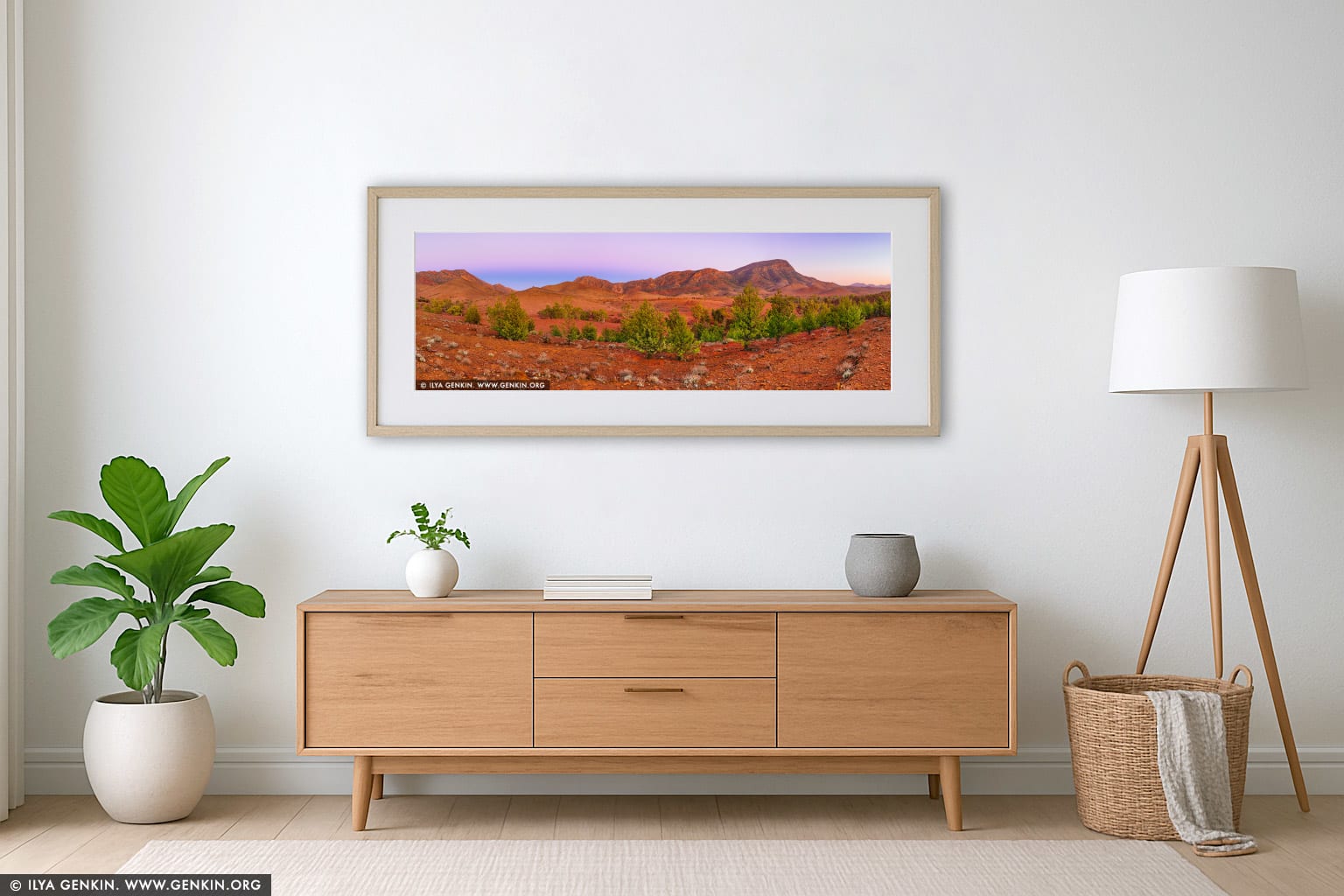 Brachina Gorge at Dawn wall art in a luxury living room interior