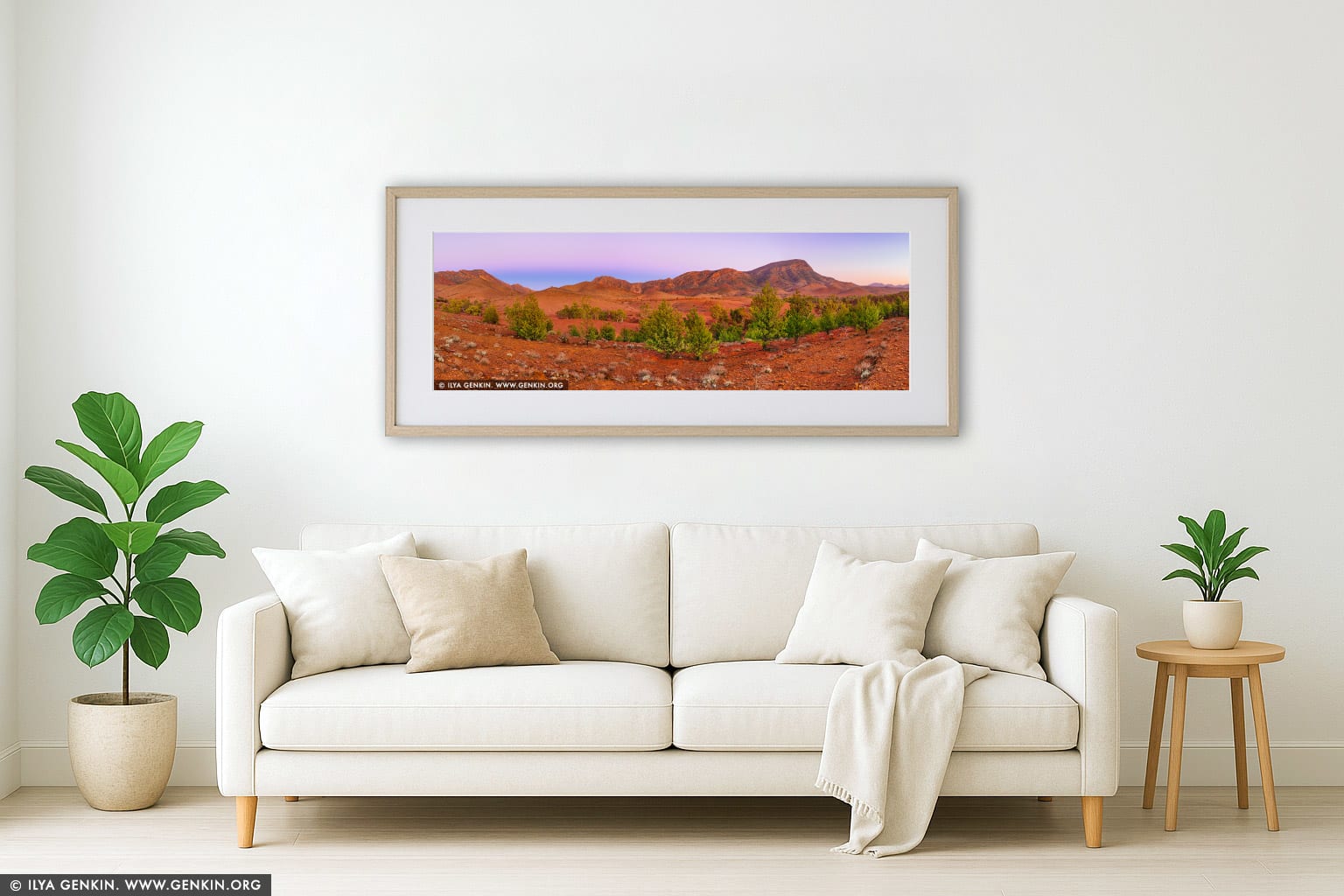 Brachina Gorge at Dawn wall art in a contemporary living room interior