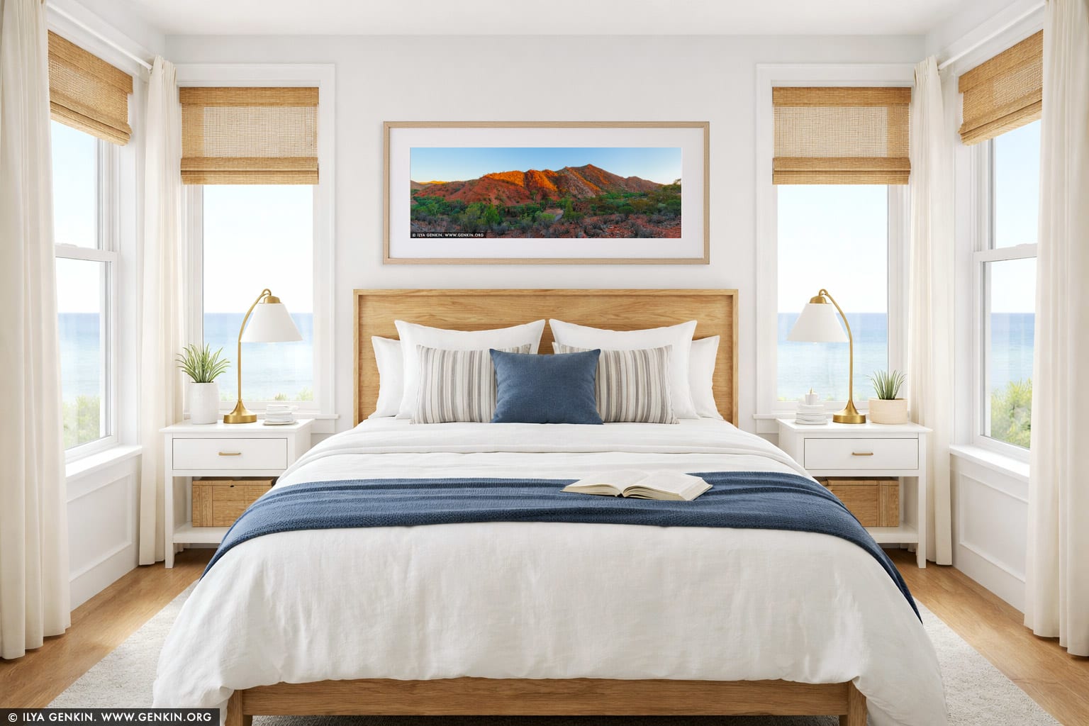 Walls of Brachina Gorge wall art in a bedroom interior